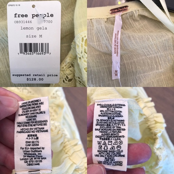 Free People NWT Maria Maria lace & crochet blouse - Picture 7 of 7